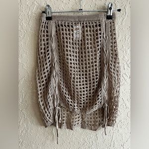 Brown crochet swim coverup skirt unworn!